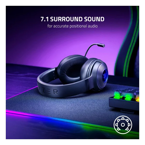 Razer Kraken V3 X Rz04-03750300-R3m1 RGB 7.1 USB Kablolu Kulak Üstü Oyuncu Kulaklığı - Görsel 6