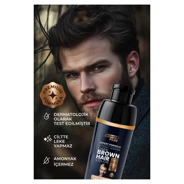 Softto Plus Expert Men Dark Brown Hair Color - Koyu Kahve / Geliştirilmiş Formül / Doğal Görünüm - Görsel 3
