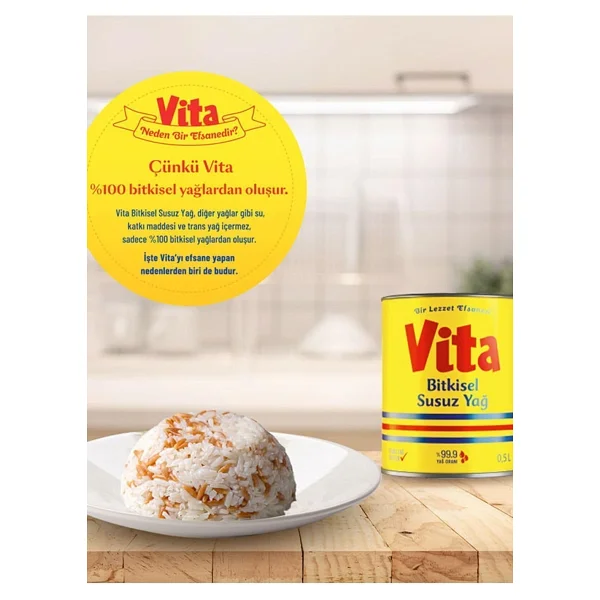 Vita Bitkisel Susuz Margarin 2 Lt - Görsel 7