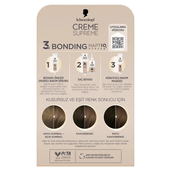 Schwarzkopf Creme Supreme 6.0 Açık Kahve Saç Boyası - Görsel 3