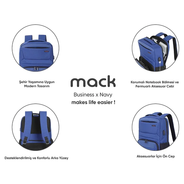 Mack Business X 15.6" Laptop Sırt Çantası - Görsel 7