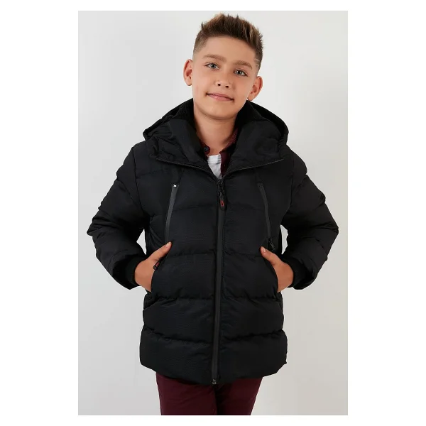 Lela 5760040 İçi Astarlı Kapüşonlu Erkek Çocuk Şişme Mont - Görsel 4