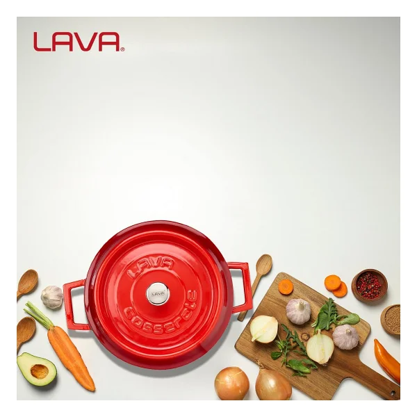 Lava Trendy Kırmızı 24 Cm Derin Döküm Tencere - Görsel 7