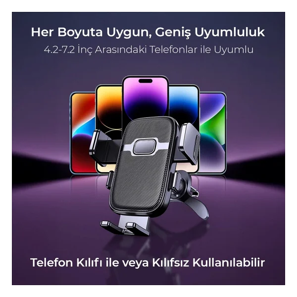Kingma Metal Kancalı Havalandırma Destekli Araç İçi Telefon Tutucu - Görsel 7