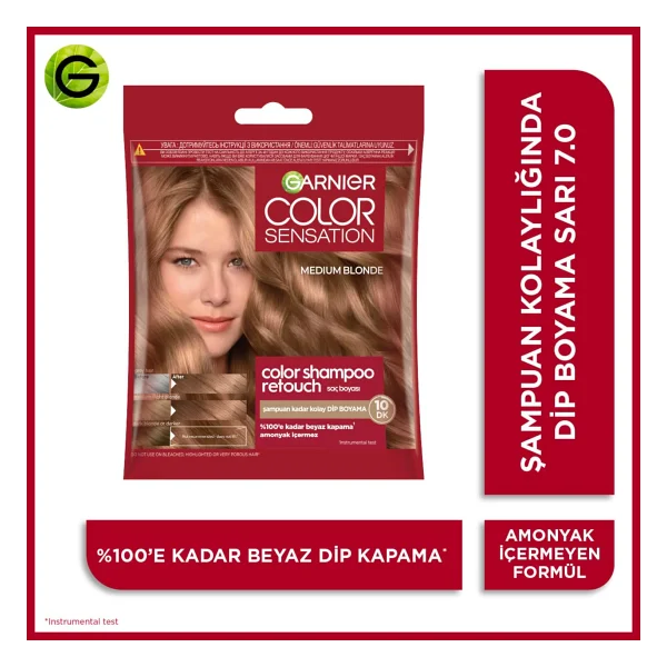 Garnier Color Shampoo Retouch 7.0 Medium Blonde Saç Boyası - Görsel 7