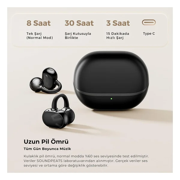 Soundpeats Pop Clip TWS Open Ear Bluetooth Kulaklık - Görsel 4