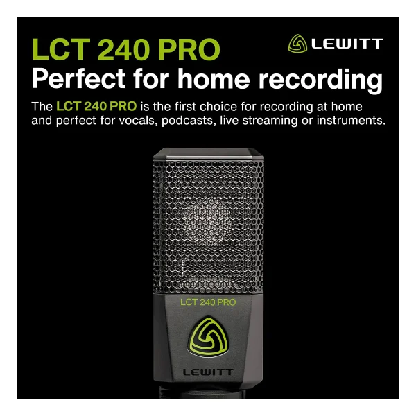 Lewitt LCT 240 Pro Siyah Condenser Stüdyo Kayıt Mikrofonu - Görsel 2