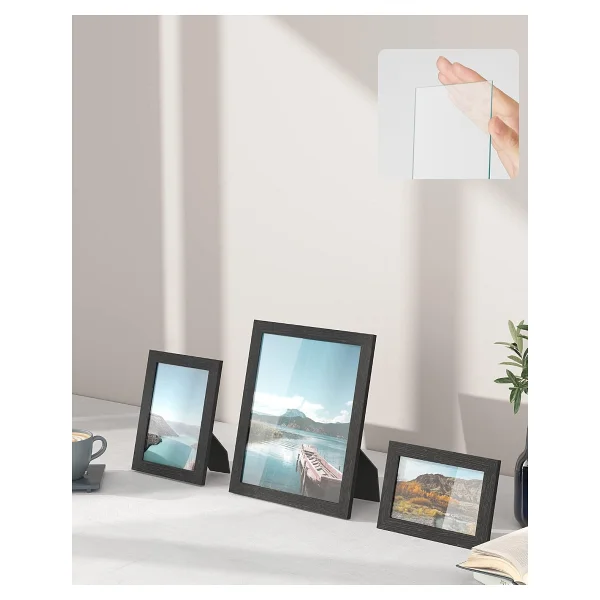 Songmıcs Resim Çerçevesi Seti 10'lu, 20 X 25 Cm Boyutunda 2 Fotoğraf, 13 X 18 Cm Boyutunda 4 Fotoğraf, 10 X 15 Cm Boyutunda 4 Fotoğraf, Siyah - Görsel 5