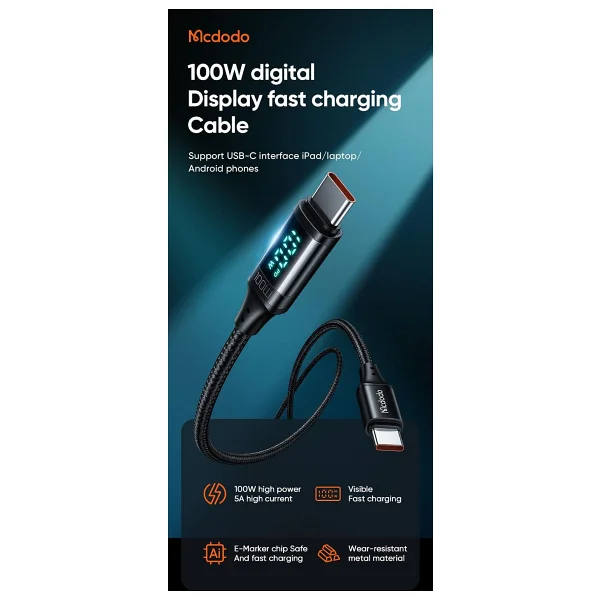 Mcdodo CA-1100 100W Typec To Typec Dijital Ekran Hızlı Data/Şarj - Görsel 7