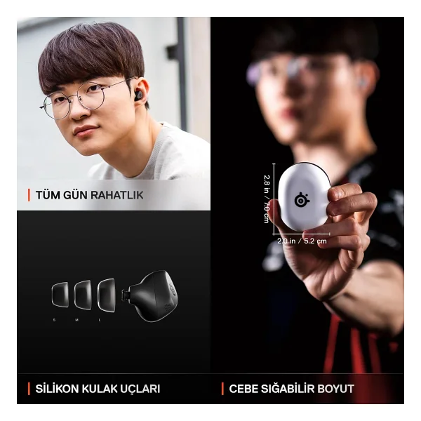 Steelseries Arctis Gamebuds ANC TWS Kulak İçi Bluetooth Oyuncu Kulaklığı - Görsel 7
