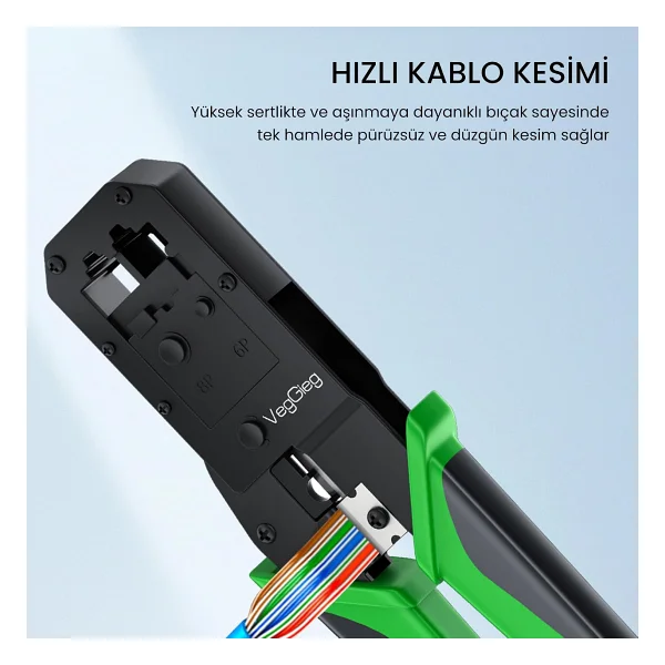 Veggieg Rj45 Ethernet Rj11 Telefon Soket Jack Sıkma Pensesi - Görsel 4