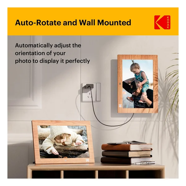 Kodak 10.1 Inc Ahsap Dijital Resim Cercevesi, Uzaktan Kumanda, Ips Ekran Hd - Görsel 4
