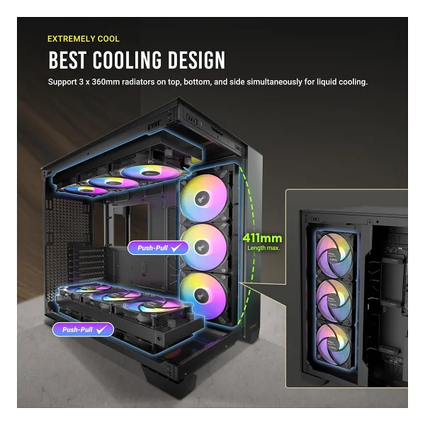 Antec C8 ARGB Fanlı E-ATX Oyuncu Kasası - Görsel 9