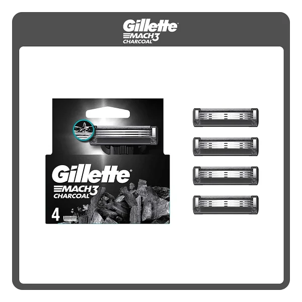 Gillette Mach3 Charcoal 4'lü Yedek Tıraş Bıçağı - Görsel 2