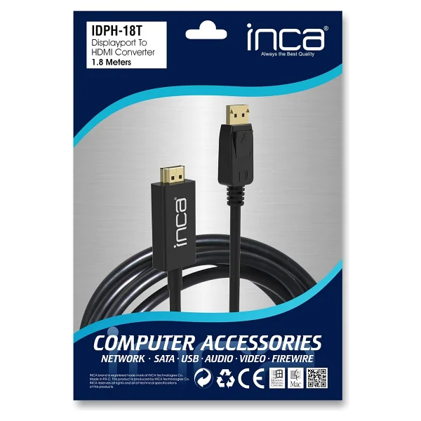 Inca Idph-18t 1.8 M Displayport To Hdmı Dönüştürücü - Görsel 6