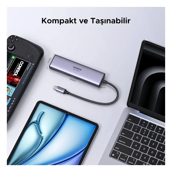 Ugreen USB C Hub 4K 60hz Hdmı HDR 1gbps Ethernet 100w Pd, Sd/Microsd, MacBook Air/Pro, iPad İçin 2 USB 3.0 Uyumlu - Görsel 6