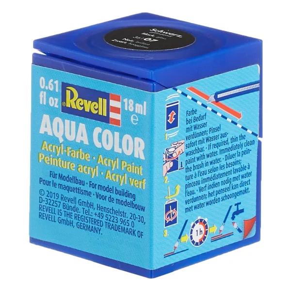 Revell - Su Bazlı Maket Boyası Siyah Parlak 18 Ml (36107) - Görsel 2