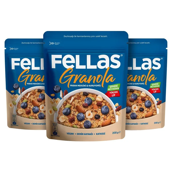 Fellas Yaban Mersinli Ve Kuruyemişli Granola 200 Gr - Görsel 6