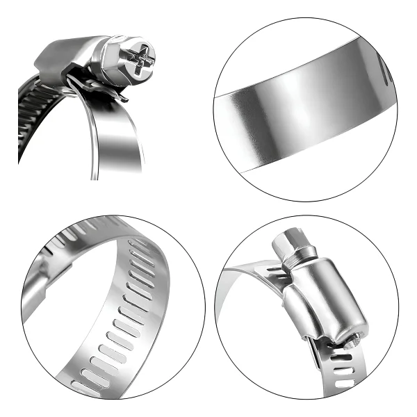 Hortum Kelepçesi Tork Ayarlı 13x19 Mm Paslanmaz Çelik Boru Metal Kelepçe Ayarlanabilir Klips 5 Adet - Görsel 6