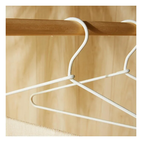 Ocean Home Textile 2'li 3 Katlı Ekru Renk Kumaş Kaplı Metal Giysi Askısı 42 x 41 x 0.5 cm - Görsel 5