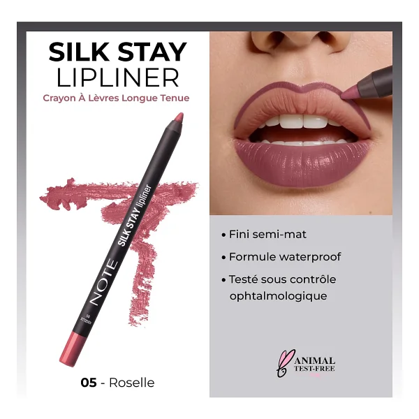 Note Silk Stay Waterproof 05 Roselle Dudak Kalemi - Görsel 2