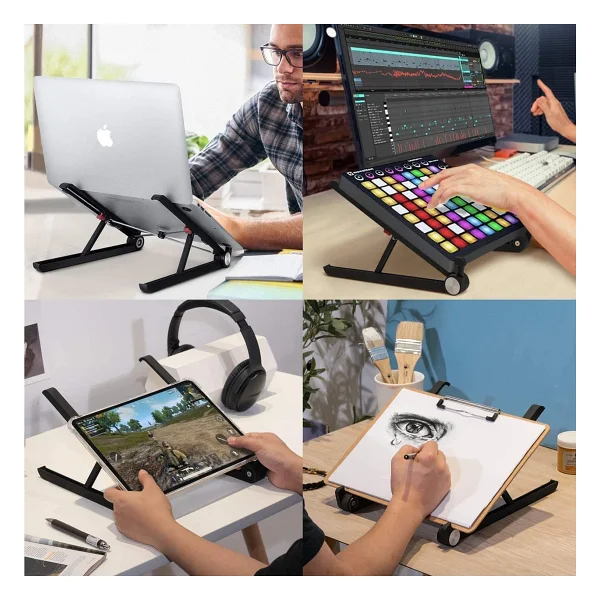 Bix Saıjı X1 Laptop Sehpası, Katlanabilir, Tablet Sehpası, Alüminyum Alaşım, Online Sınıf Çalışması, Duruşu İyileştirme, Isı Dağılımı MacBook, iPad Ve 10-15,6 İnç Olan Tüm Cihazlar İle Uyumlu. Beyaz - Görsel 4