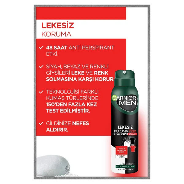 Garnier Men Lekesiz Koruma Sprey Deodorant - Görsel 4