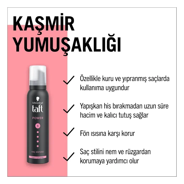 Taft Power Cashmere No:5 150 Ml Saç Köpüğü - Görsel 3