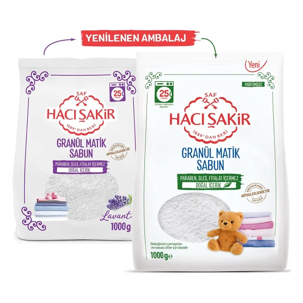 Hacı Şakir Granül Matik Sabun Otomatik Makineler İçin Sabun 25 Yıkama (1 x 1000 g) 2li paket - Görsel 6