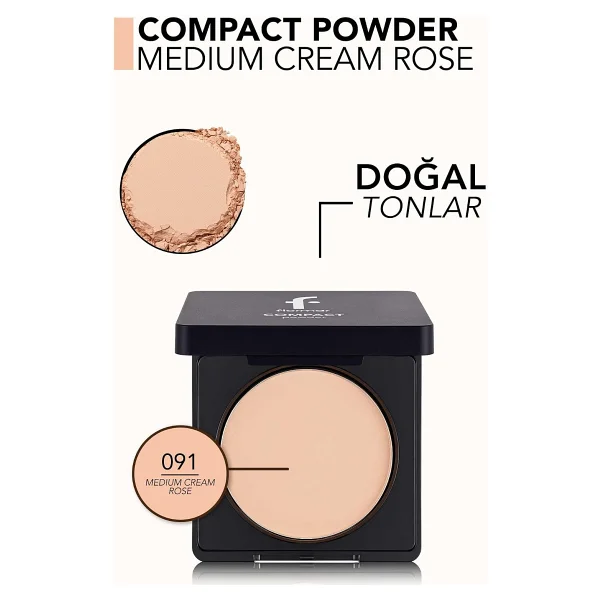 Flormar Yüksek Pigmentli & Yarı Mat 091 Medium Cream Rose 11 gr Kompakt Pudra - Görsel 4