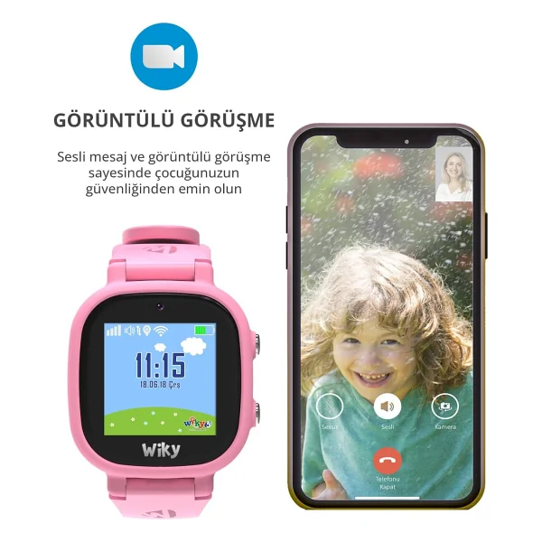 Wiky Watch 5e Pembe Akıllı Çocuk Saati - Görsel 9