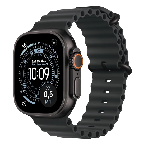 Apple Watch Ultra 3 GPS + Cellular 49mm Siyah Titanyum Kasa Ve Siyah Titanyum Milano Loop Kordon Akıllı Saat - Görsel 8