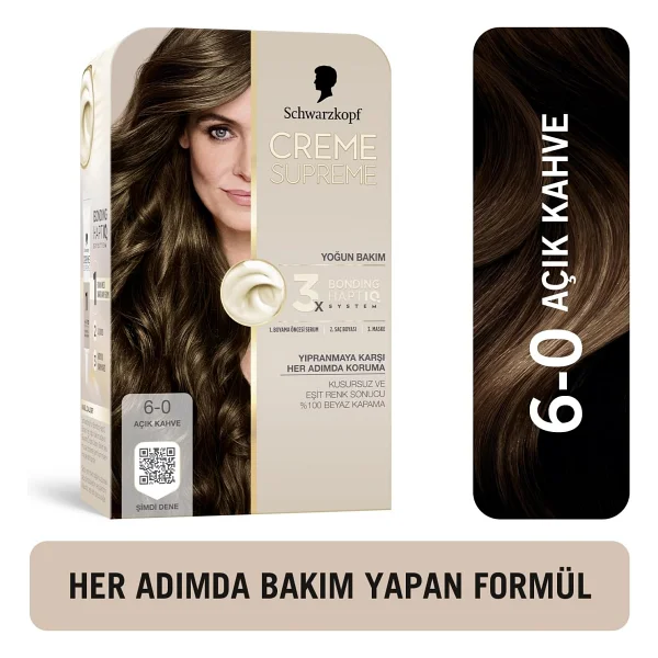 Schwarzkopf Creme Supreme 6.0 Açık Kahve Saç Boyası - Görsel 2