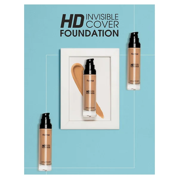 Flormar Invisible Cover HD Yarı Parlak Bitişli Spf 30 080 Soft Beige 30 Ml Likit Fondöten - Görsel 8