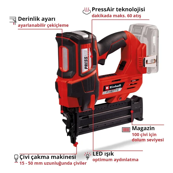 Einhell Fixetto 18/50 N Aküsüz Çivi Çakma Makinesi - Görsel 3
