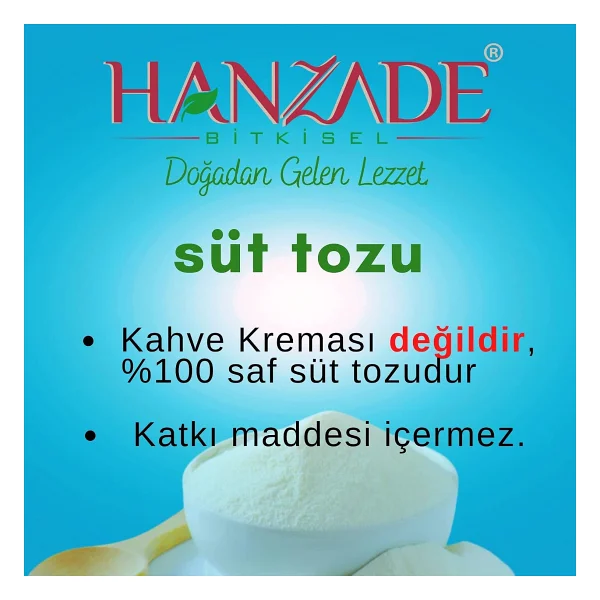 Hanzade Bitkisel Saf Süt Tozu 500 gr - Görsel 3
