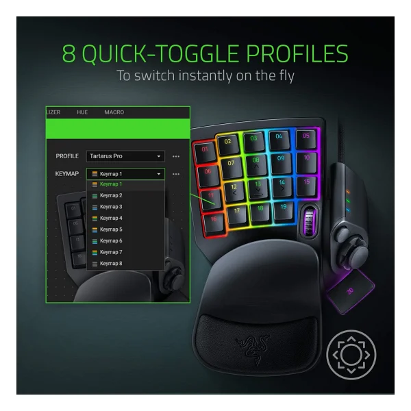 Razer Tartarus Pro Analog Optical Switch Kablolu Oyuncu Klavyesi - Görsel 6