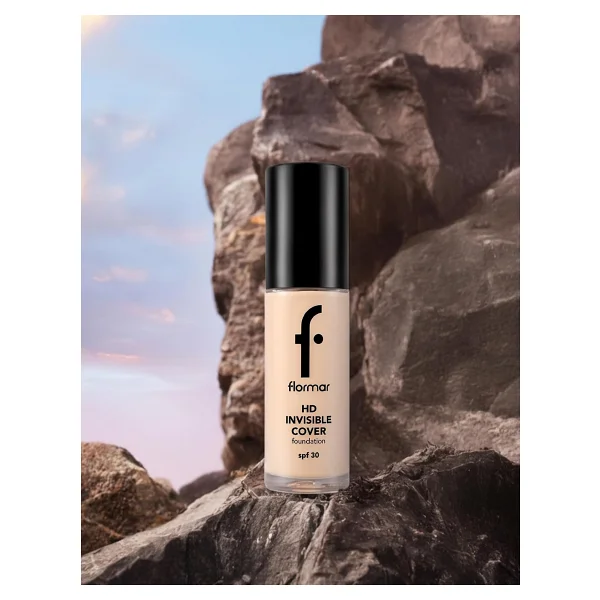 Flormar Invisible Cover HD Yarı Parlak Bitişli Spf 30 080 Soft Beige 30 Ml Likit Fondöten - Görsel 6