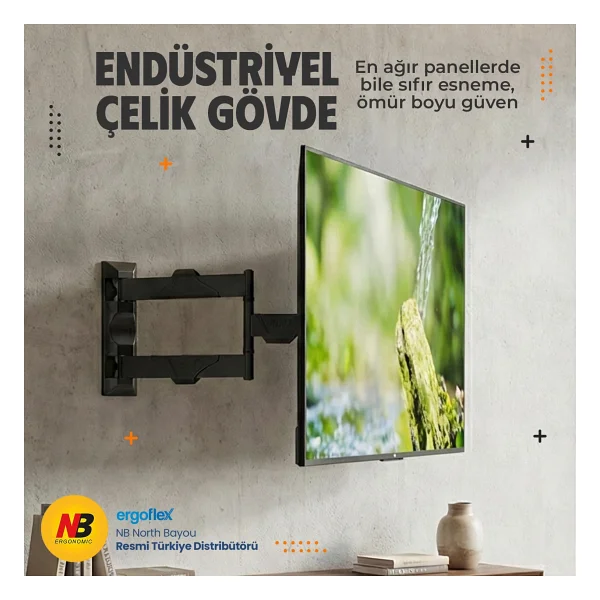 North Bayou P4 32-55 inç Hareketli TV Askı Aparatı - Görsel 6