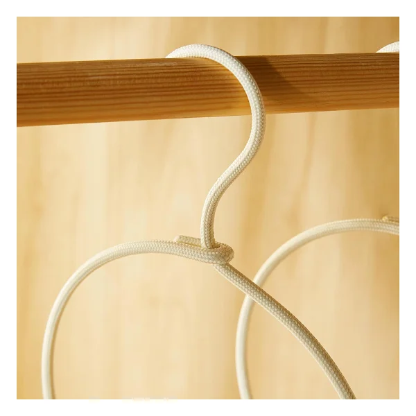 Ocean Home Textile 4'lü Halka Ekru Renk Kumaş Kaplı Metal Aksesuar Askısı 24.5 x 16 x 0.5 cm - Görsel 4