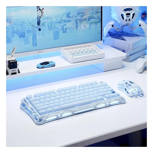 GravaStar Mercury M1 Pro Special Edition Mavi Şarjlı Makrolu Optik Kablolu/Kablosuz Oyuncu Mouse - Görsel 9