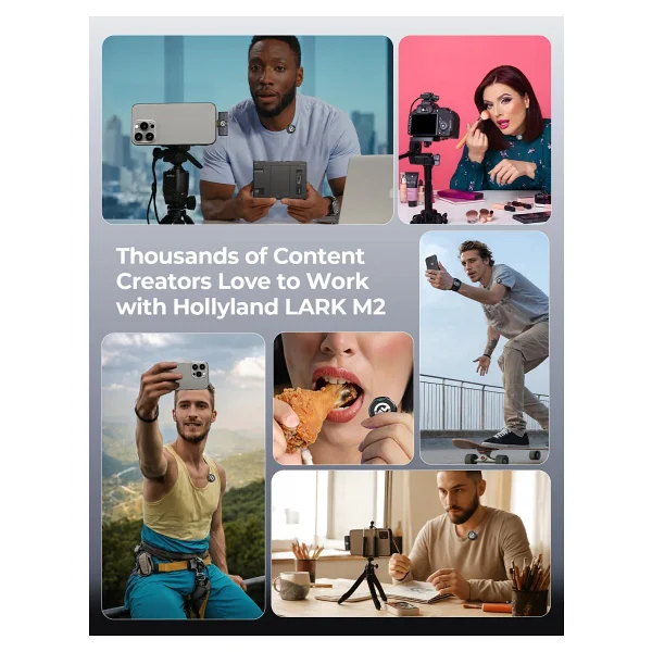 Hollyland Lark M2 Combo Kablosuz Yaka Mikrofonu - Görsel 8