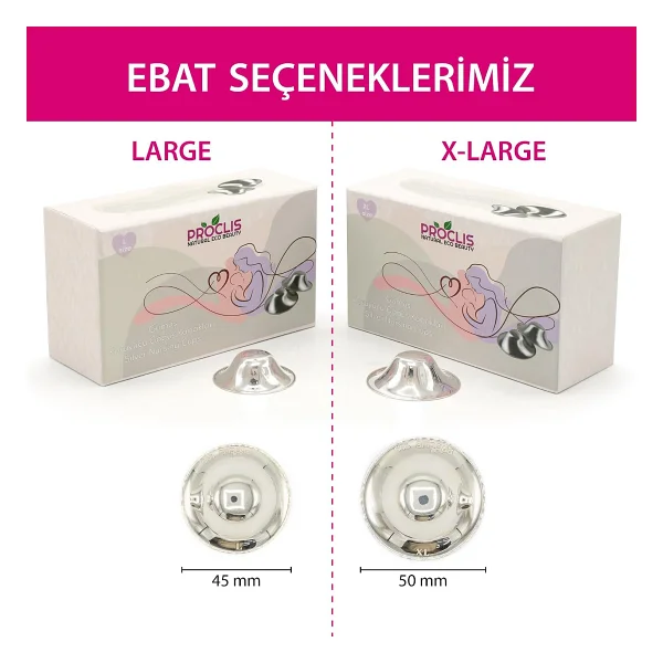 proclis natural eco beauty Koruyucu Gümüş Göğüs Ucu Kapakları, 999 Ayar Parlatılmış Gümüş Göğüs Ucu Koruma Kapakları, Gümüş Meme Kapağı, Göğüs Ucu Koruyucular (X-Large) - Görsel 7