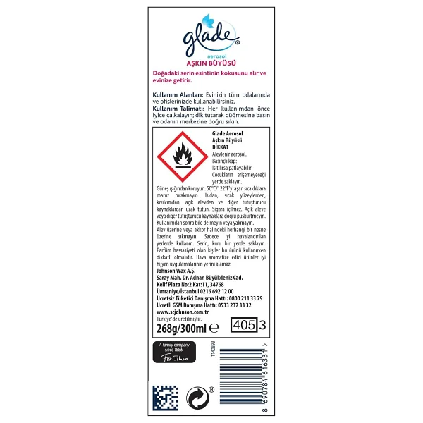 Glade Aerosol Aşkın Büyüsü 300 Ml Oda Kokusu - Görsel 4