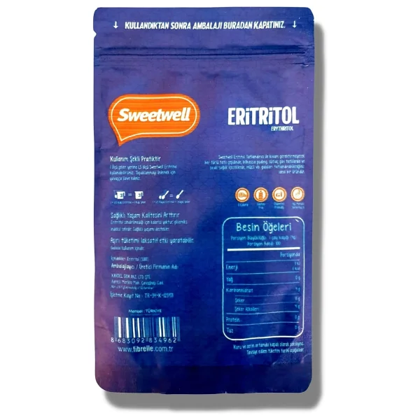 Sweetwell Eritritol Doğal Toz Tatlandırıcı 400 Gr x 2 Adet Sıfır Kalori Keto Diyet Erythritol - Görsel 7