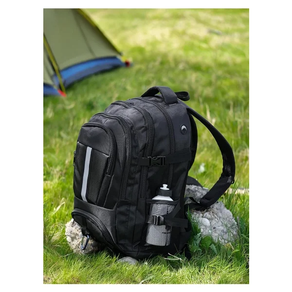 Bagacar Dağcı Trekking Seyahat Ve Kamp Sırt Çantası Siyah Siyah Büyük Boy Unisex - Görsel 3