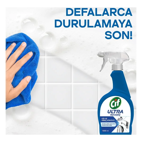 Cif Ultra Hız & Güç Kireç Sökücü Sprey 1000 Ml - Görsel 6