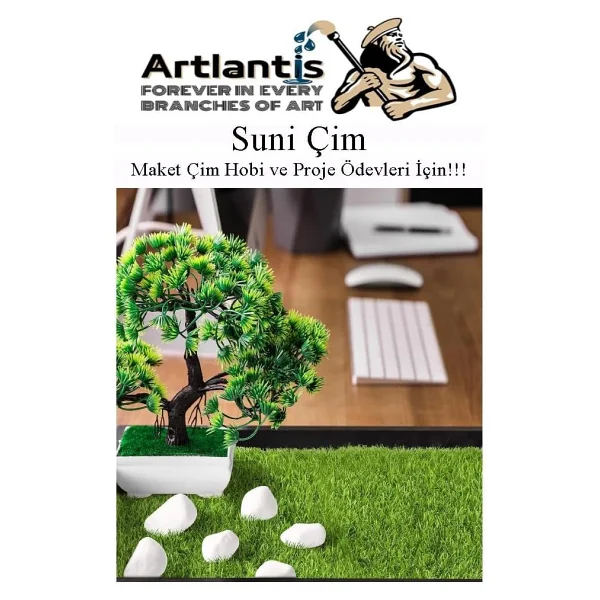 Artlantis Yapay Çim A4 20x30 Cm 3 Adet A4 Boyutunda Maket Çim Dekorati Yapay Çim Halı Teraryum Suni Çim - Görsel 5