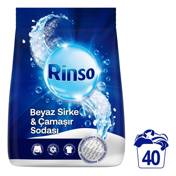 Rinso Beyaz Sirke & Çamaşır Sodası Beyazlar İçin 10 Kg Toz Deterjan - Görsel 2