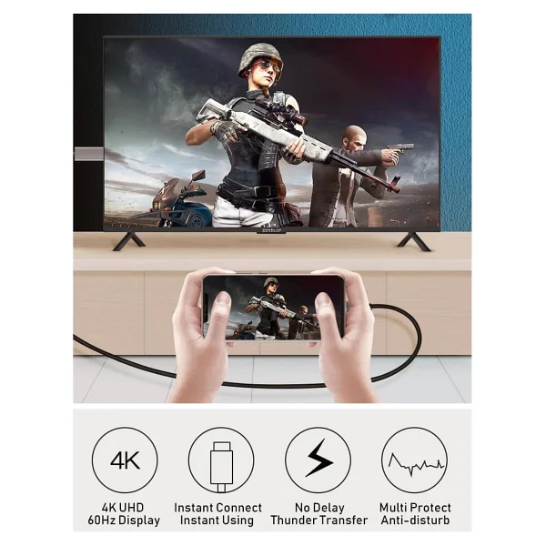 Onezero Zr-627 Type C 4K 60hz Hdtv Görüntü Kablosu - Görsel 2